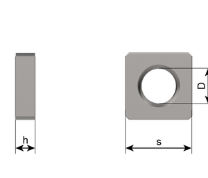 DIN 562 A2 M4 Square Nut, Thin Type