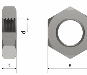DIN 439-B A2 M14 X 1.50 (Fine Pitch) Hexagon Thin Nut
