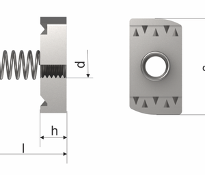 Channel Nut A4 M12 Long Spring