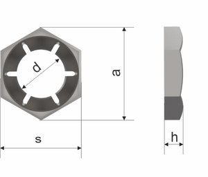 A2 SELF LOCKING COUNTER NUT M16 DIN 7967 PAL TYPE