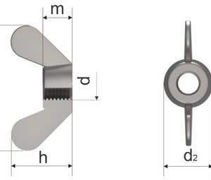 A2 WING NUTS 1/2 UNF AMERICAN TYPE (ASME B18.6.9)
